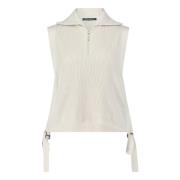 Mouwloze Gebreide Vest met Rits Betty Barclay , Beige , Dames