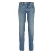 Vintage Slim Fit Katoen Stretch Jeans Emporio Armani , Blue , Heren