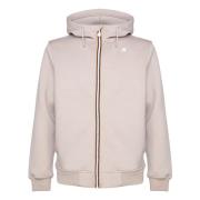 Beige Rits Hoodie Sweatshirt Jas K-Way , Gray , Heren