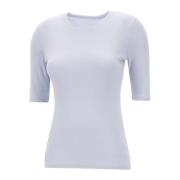 Pastelblauwe Wol Modal T-shirt Closed , Blue , Dames