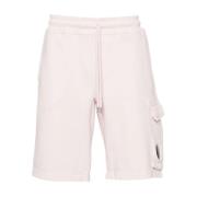 Hemelsroze Diagonale Fleece Cargo Shorts C.p. Company , Pink , Heren