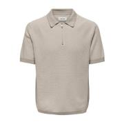 Matteo Zip Polo Cloud Dancer/Zilveren Voering Only & Sons , Beige , He...