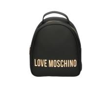 Zwarte rugzak - Klein kunstleer Love Moschino , Black , Dames