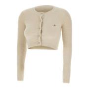 Zachte Pluche Vest Beige Lange Mouwen Fiorucci , White , Dames