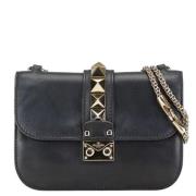 Pre-owned Leather shoulder-bags Valentino Vintage , Black , Dames