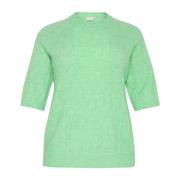 Lentebloemen Melange Pullover Trui Kaffe Curve , Green , Dames