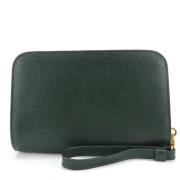 Pre-owned Leather clutches Louis Vuitton Vintage , Green , Heren