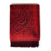 Rood Paisley Wollen Deken met Franjes Etro , Red , Unisex