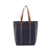 Pre-owned Canvas totes Hermès Vintage , Blue , Dames