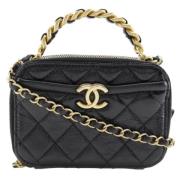 Pre-owned Leather handbags Chanel Vintage , Black , Dames