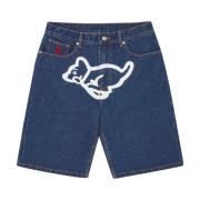 Rende Puppy Denim Shorts Icecream , Blue , Heren