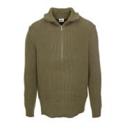 Chunky Gebreide Half-Zip Trui Drykorn , Green , Heren