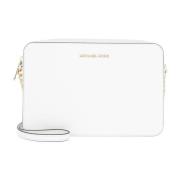 Leren Crossbody Tas Michael Kors , White , Dames