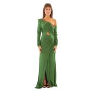 Strass Halslijn Mono-Schouder Jurk in Groen Babylon , Green , Dames