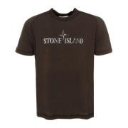 Casual Logo Print T-Shirt Stone Island , Gray , Heren