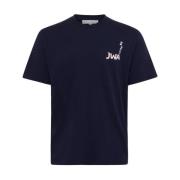 Blauw Katoenen T-shirt met Logoprint JW Anderson , Blue , Heren