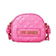 Gewatteerde Logo Schoudertas Moschino , Pink , Dames