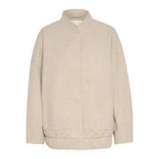 Oversized Bomberjack met Zakken Cream , Beige , Dames