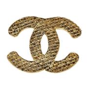 Pre-owned Metal brooches Chanel Vintage , Yellow , Dames