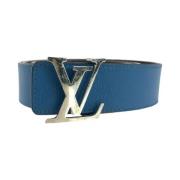 Pre-owned Leather belts Louis Vuitton Vintage , Blue , Heren