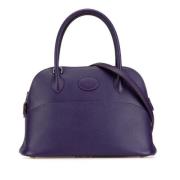 Pre-owned Leather handbags Hermès Vintage , Purple , Dames