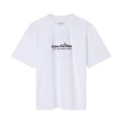 Witte T-shirt met bedrukt logo en korte mouwen Edwin , White , Heren