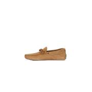 Beige Suède Mocassins met Rubberen Zool Tod's , Brown , Heren