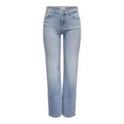 Lichtblauwe Denim Straight Jeans Only , Blue , Dames