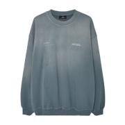 Groene Sweater met Print op de Rug Represent , Gray , Heren