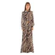 Animalier Side Split Dress in Multicolor Babylon , Multicolor , Dames