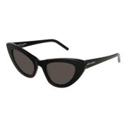 Lily SL 213 Zonnebril in Zwart/Grijs Saint Laurent , Black , Dames