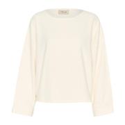 Casual Sweatshirt Eggnog Stijl Cream , Beige , Dames