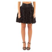 Quilted Petals Mini Skirt in Multicolor Babylon , Black , Dames