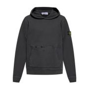 Zwarte Hoodie Vervaagd Effect Stone Island , Black , Heren