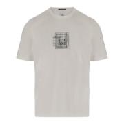 Katoenen T-shirt met logoprint C.p. Company , White , Heren