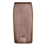 Kokerrok met Jupe Crayon Saint Laurent , Brown , Dames