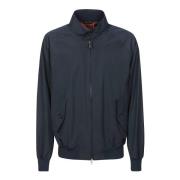 Blauwe Katoenmix Jas met Rits Baracuta , Blue , Heren