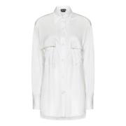 Witte Satijnen Overhemd Elegante Zakken Tom Ford , White , Dames