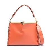 Rode 'Vela' Leren Tas met Metalen Sluiting Etro , Red , Dames