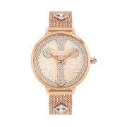 Roségouden Damesmode Horloge Police , Yellow , Dames