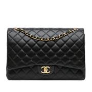 Pre-owned Leather chanel-bags Chanel Vintage , Black , Dames