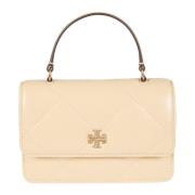 Patent Mini Tote Tas Tory Burch , Beige , Dames