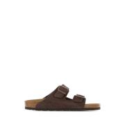 Suede Arizona Slippers Birkenstock , Brown , Heren