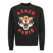 Zwarte Lucky Tiger Jumper Sweater Kenzo , Black , Heren