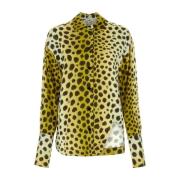 Satin Eliza Print Shirt The Attico , Yellow , Dames