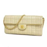 Pre-owned Leather chanel-bags Chanel Vintage , Beige , Dames