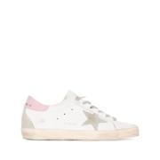 Superstar Sneakers Wit Distressed Roze Hiel Golden Goose , White , Dam...