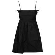 Poplin Jurk met Bandjes Ganni , Black , Dames