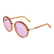 Oranje Dames Zonnebril Ronde Frame Guess , Orange , Dames