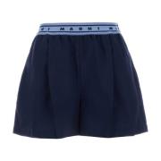 Wollen Navy Blauwe Shorts Marni , Blue , Dames